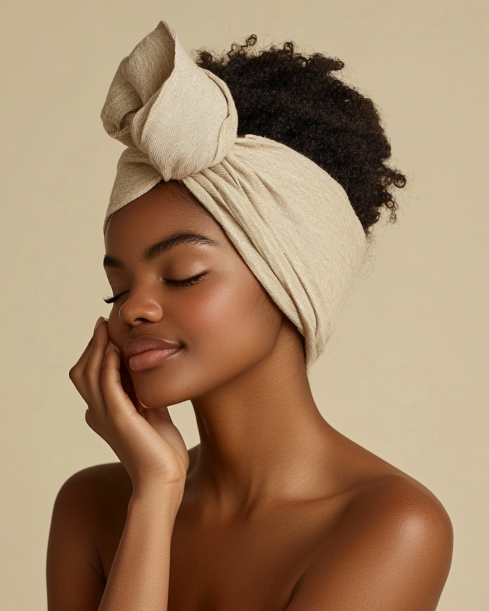 Model applying Jireh's Glow Glycolic Acid Liquid Exfoliator, showcasing visibly clean, smooth, and radiant skin after use.