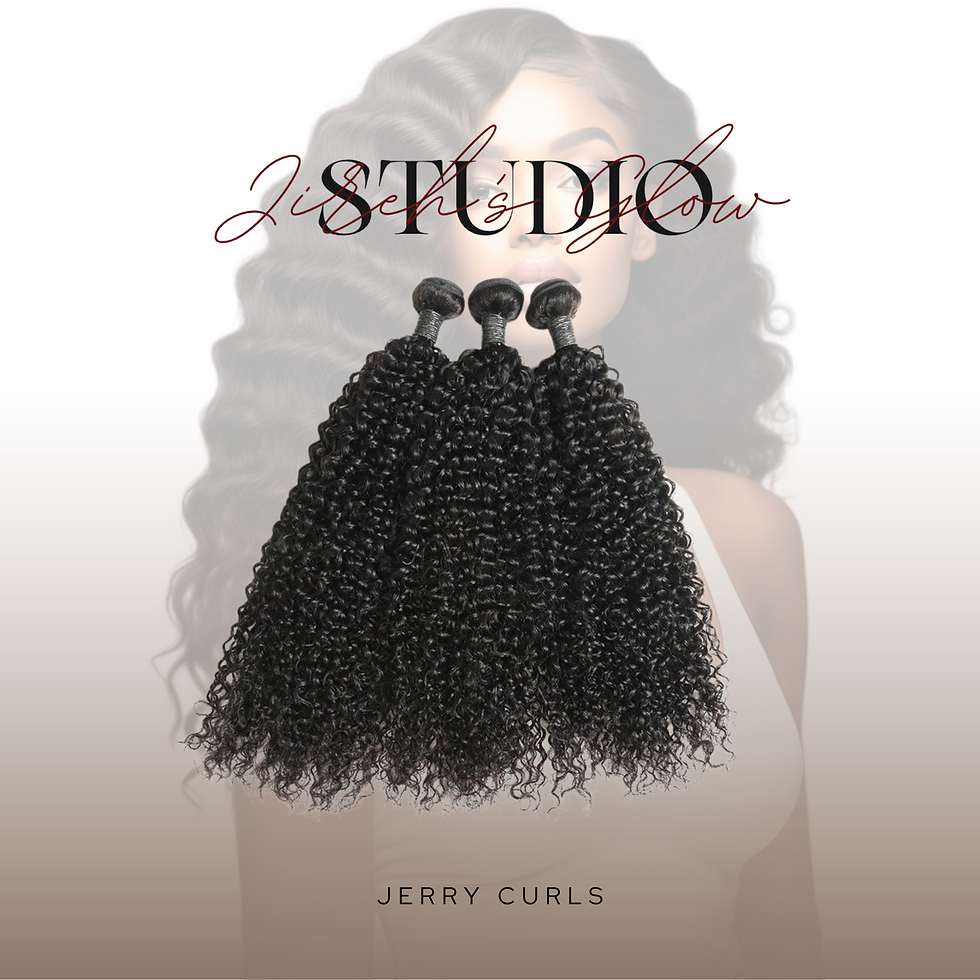 Virgin Jerry Curly Hair Bundles from Jireh’s Glow Studio, soft, defined, and voluminous curls for 4A to 4C hair textures.
