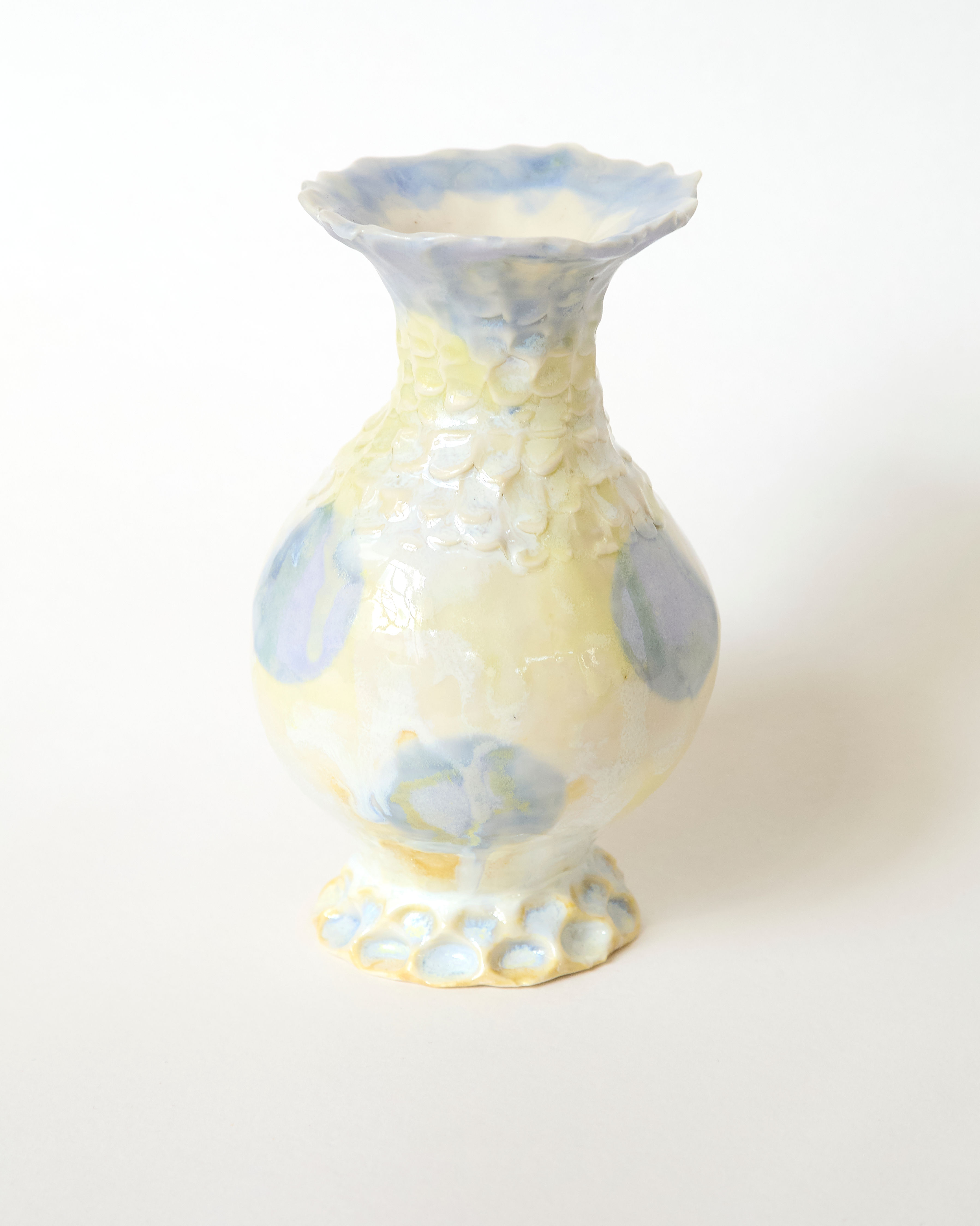 Vase Jaune à pois Bleus