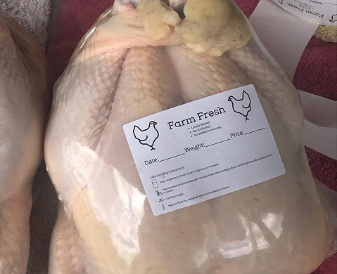 A processed chicken ready for sale
