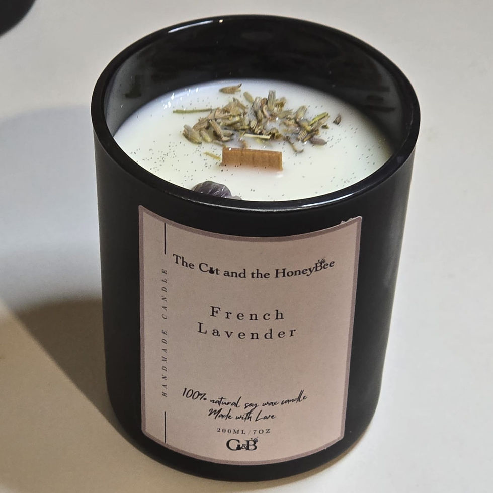 Thumbnail: 7oz Hand Poured Soy Wax Crystal Infused Jar Candle