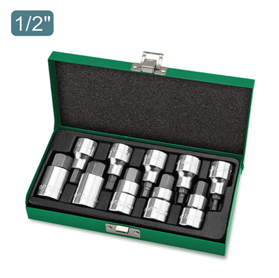 JUEGO DE DADOS 1/2" - PUNTA HEXAGONAL TOPTUL