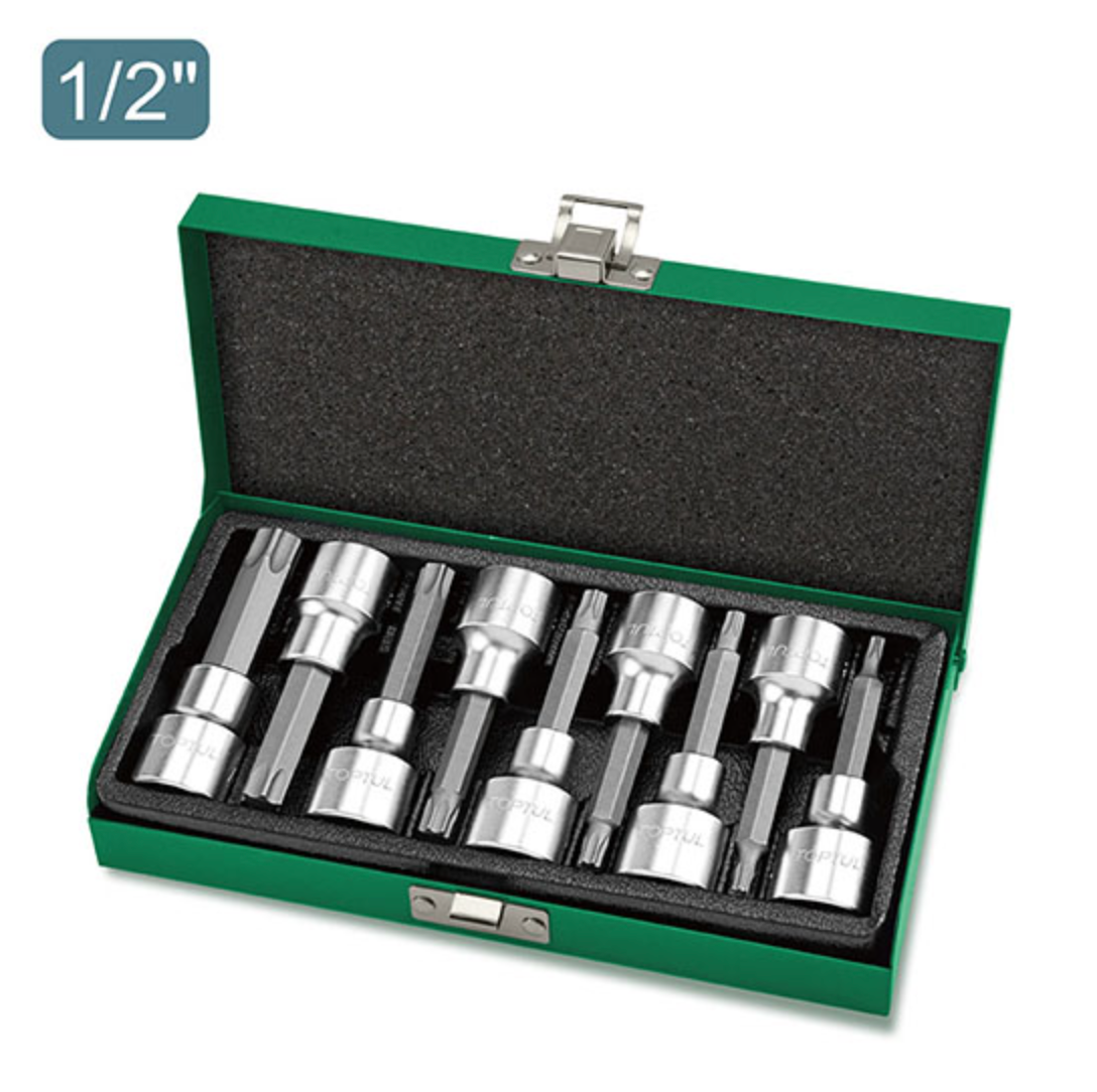 JUEGO DE DADOS 1/2" - PUNTA TORX LARGA TOPTUL