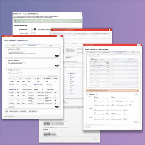 Image of screens for generating credit reports.