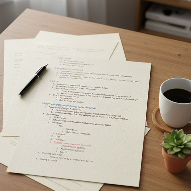 Notes on an office table.
