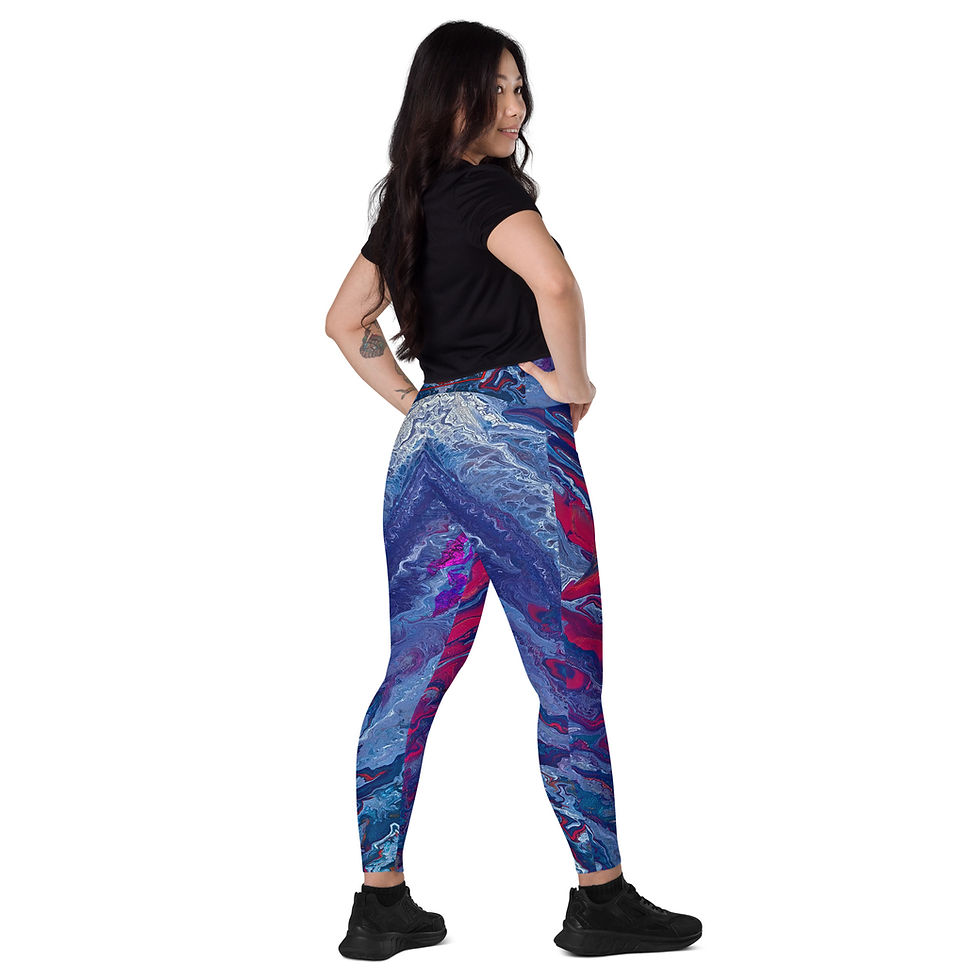 Thumbnail: Crossover Leggings with Pockets - Crimson Tide