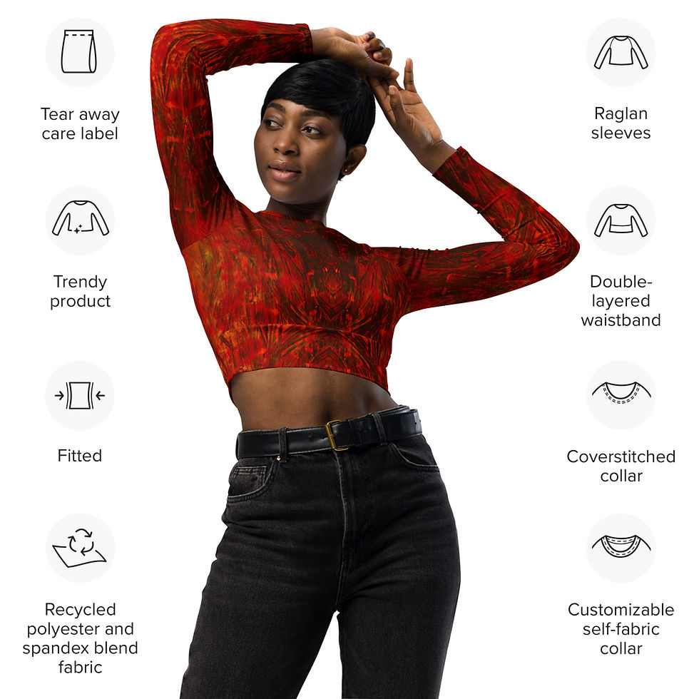Thumbnail: Long-Sleeve Crop Top - Fire