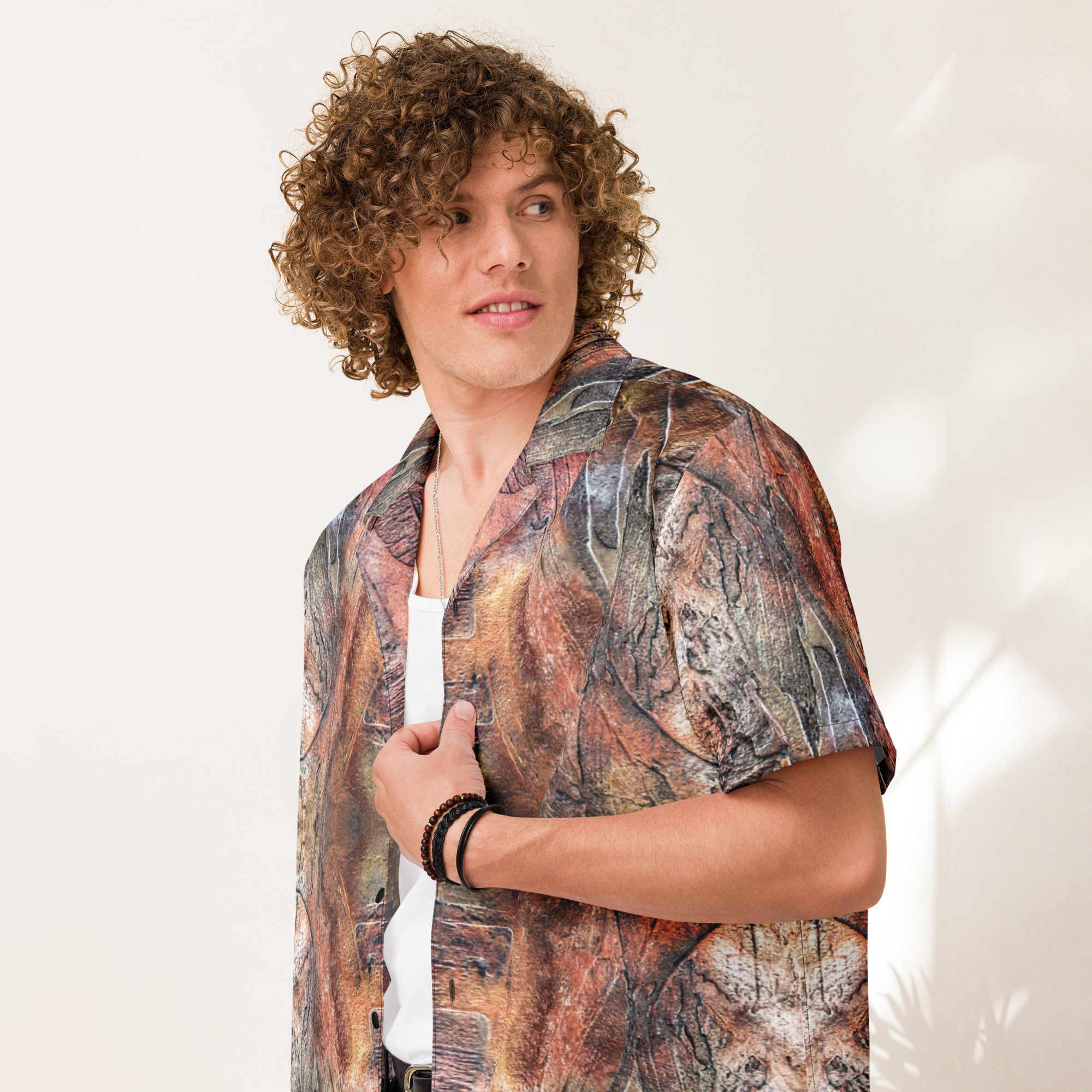 Unisex Button Shirt - Molten Copper