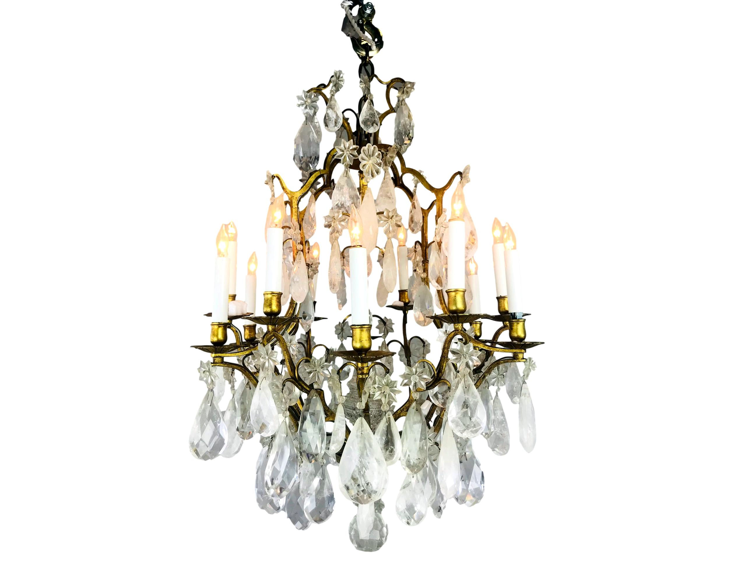 #5492 19th Century Rock Crystal Chandelier