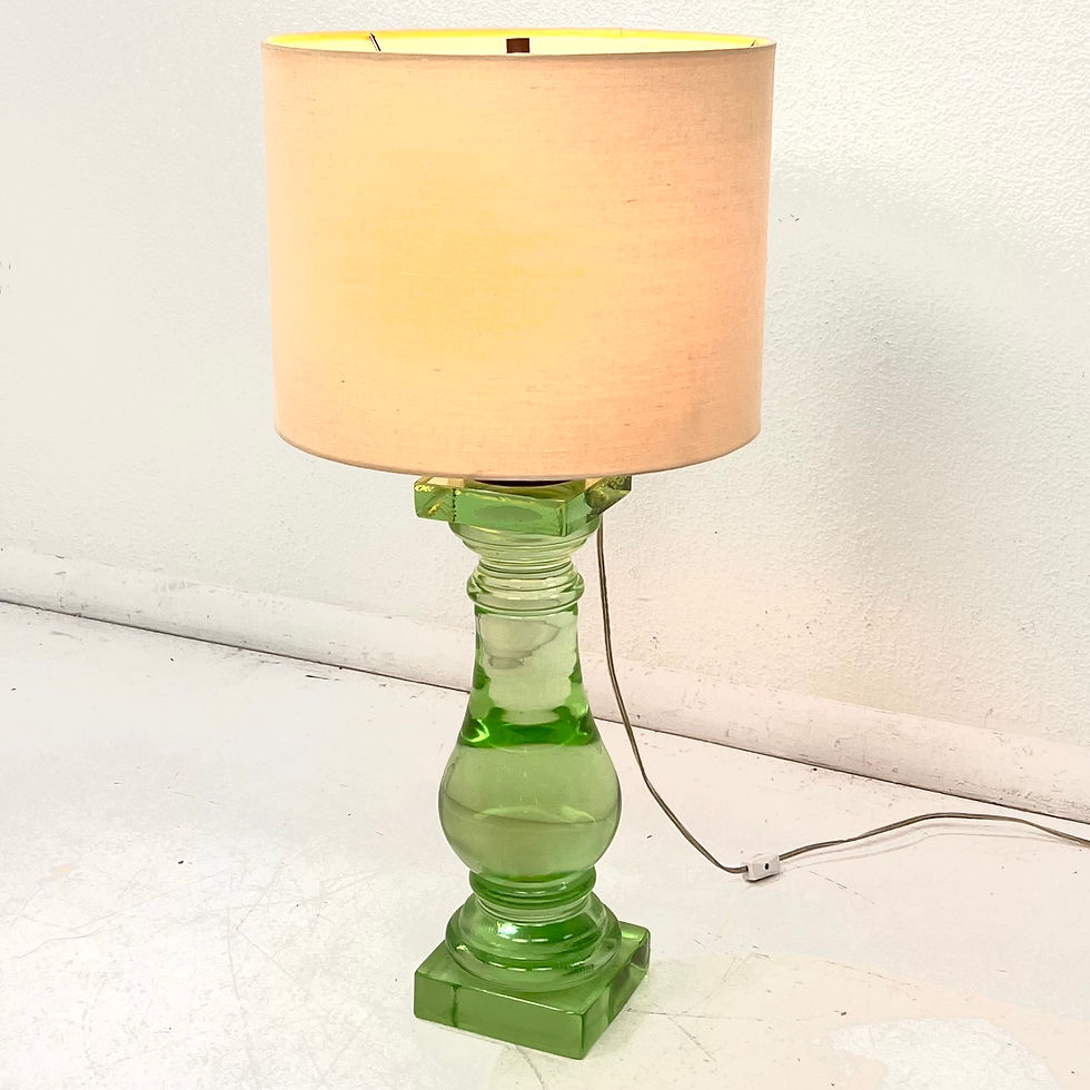 Thumbnail: #1921 Antique Absinthe Green Glass Lamp