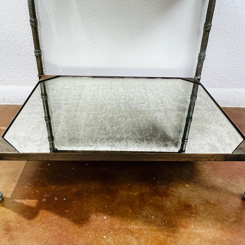 Thumbnail: #1192 6-Tier Brass & Antiqued Mirror Shelves