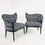 Thumbnail: #4905 Pair Zebra Stripe Chairs