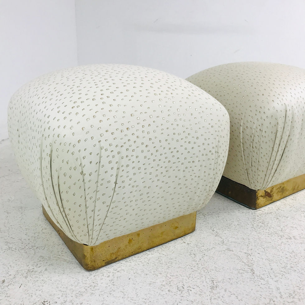Thumbnail: #5246 Pair Karl Springer Style Poufs