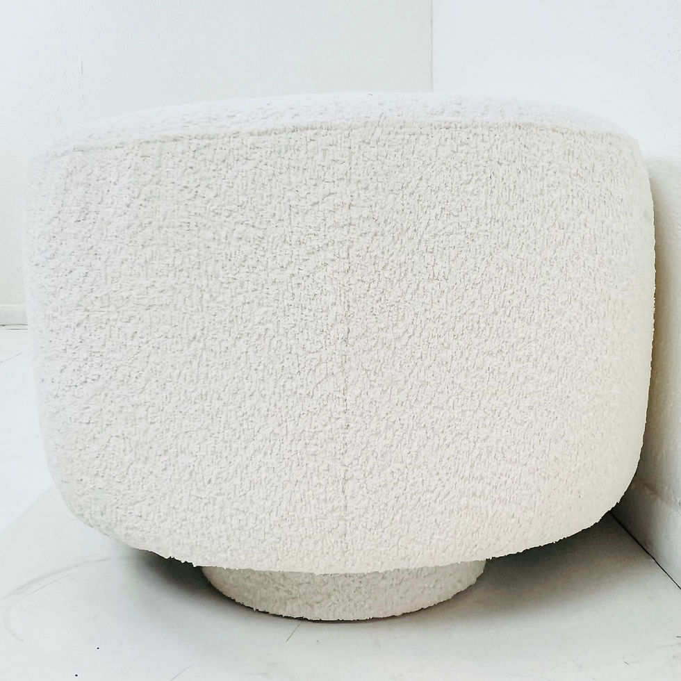 Thumbnail: #1750 Modern Cream Boucle Ottoman