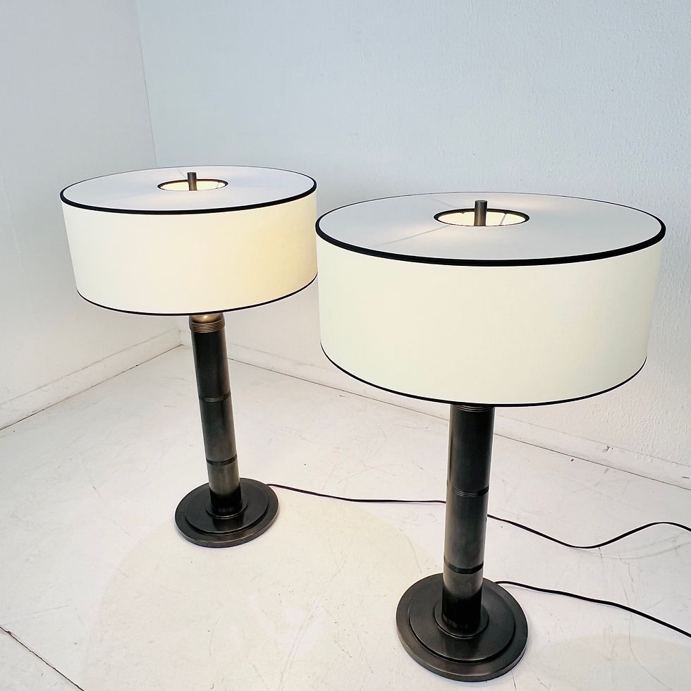 Thumbnail: #1855 Pair of Visual Comfort Bronze Longacre Table Lamps