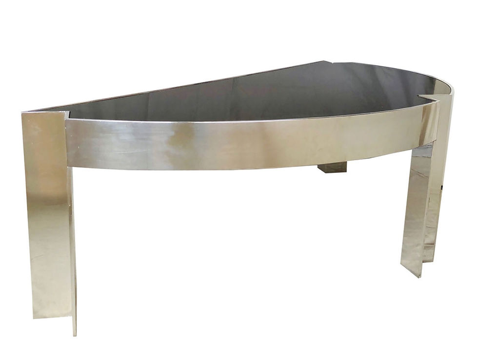 Thumbnail: #2994 "Mezzaluna" Polished Steel Desk by Leon Rosen for Pace Collection