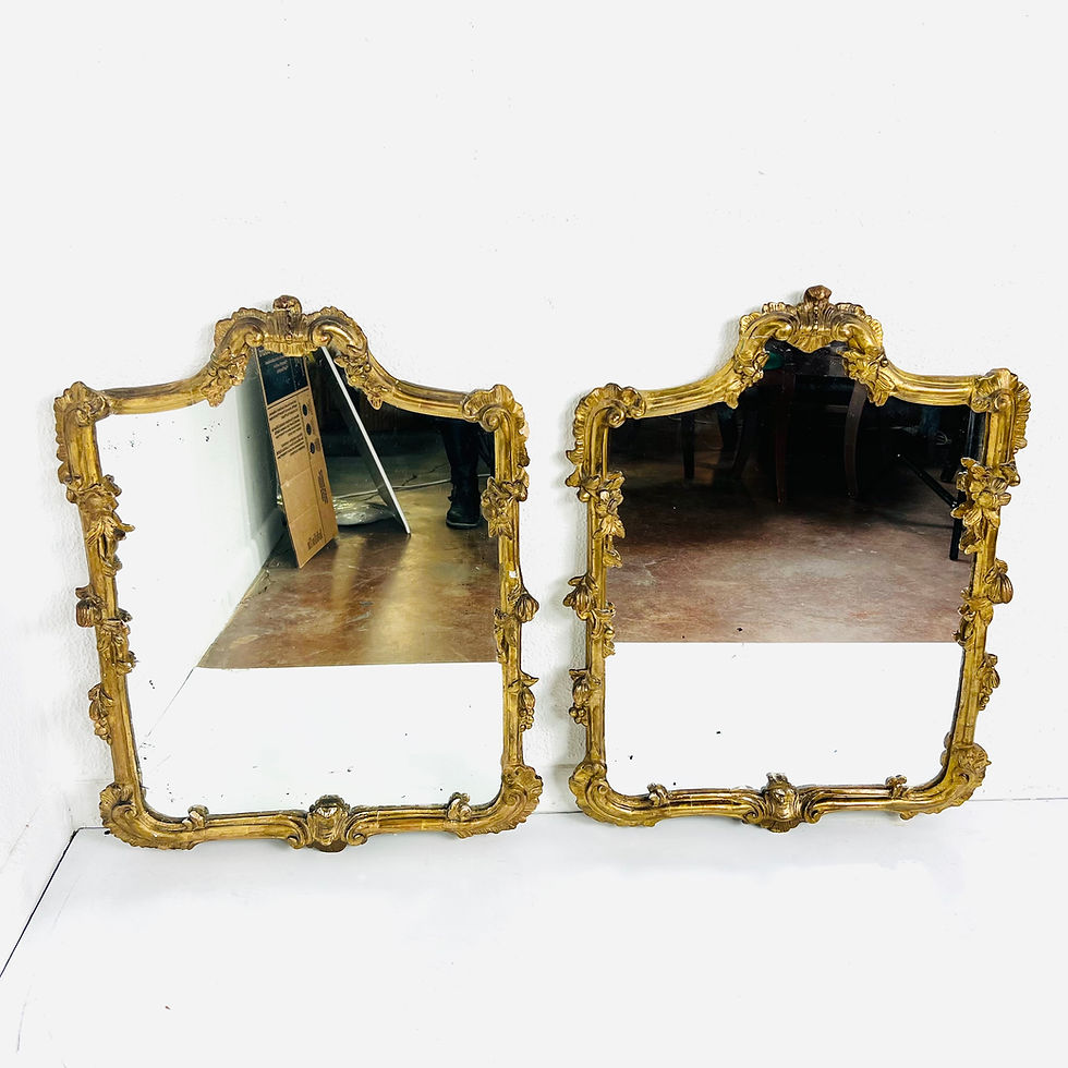 Thumbnail: #1158 Pair of Ornate Gilded Wood & Plaster Wall Mirrors