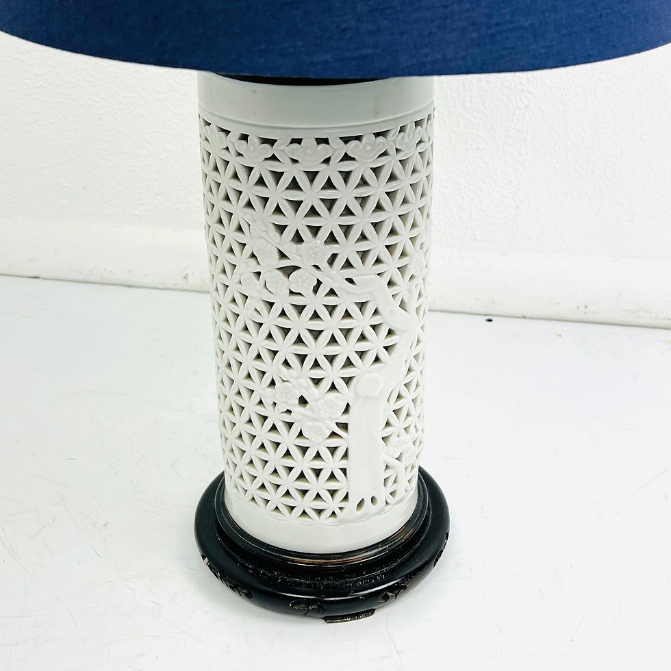 Thumbnail: #1189 Blanc de Chine Pierced Porcelain Table Lamp