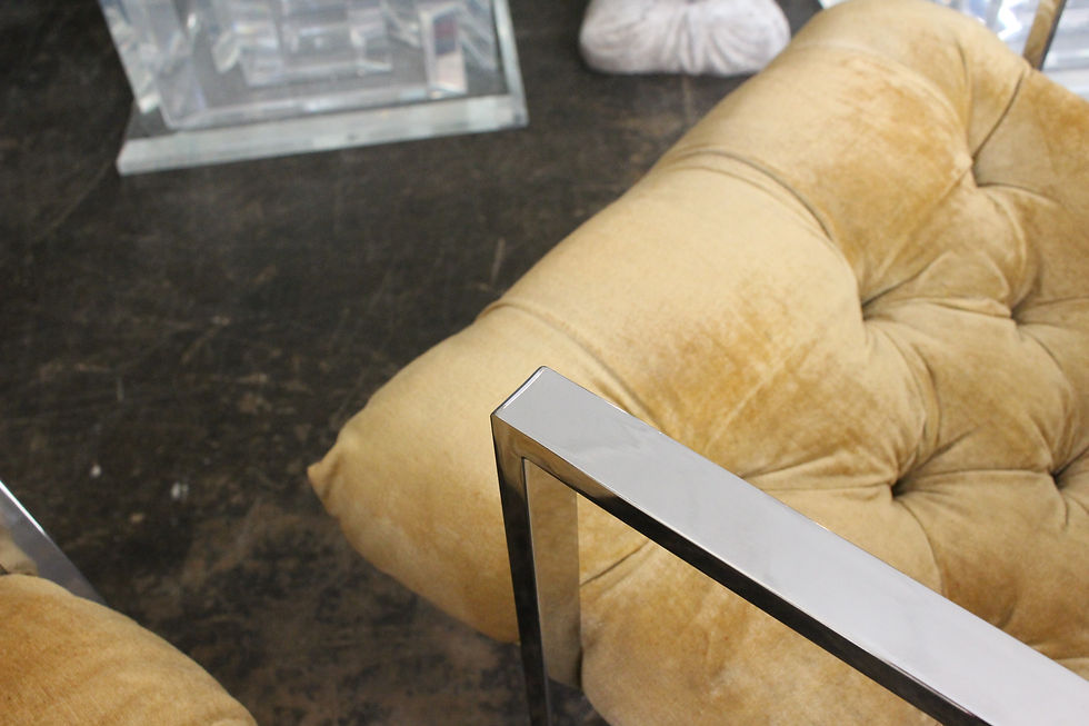 Thumbnail: Pair Chrome Arm Chairs in Style of Milo Baughman