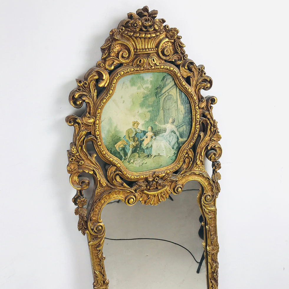 Thumbnail: #4474 Full Length Gold Leaf French Mirror