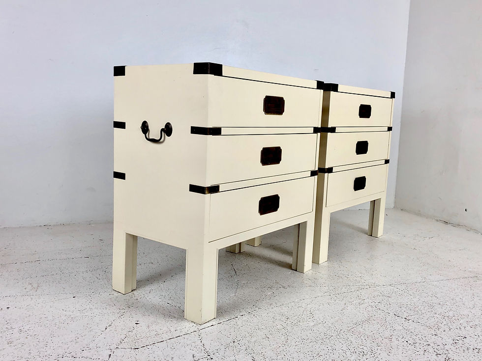 Thumbnail: #4094 Pair of Petite Campaign Nightstands