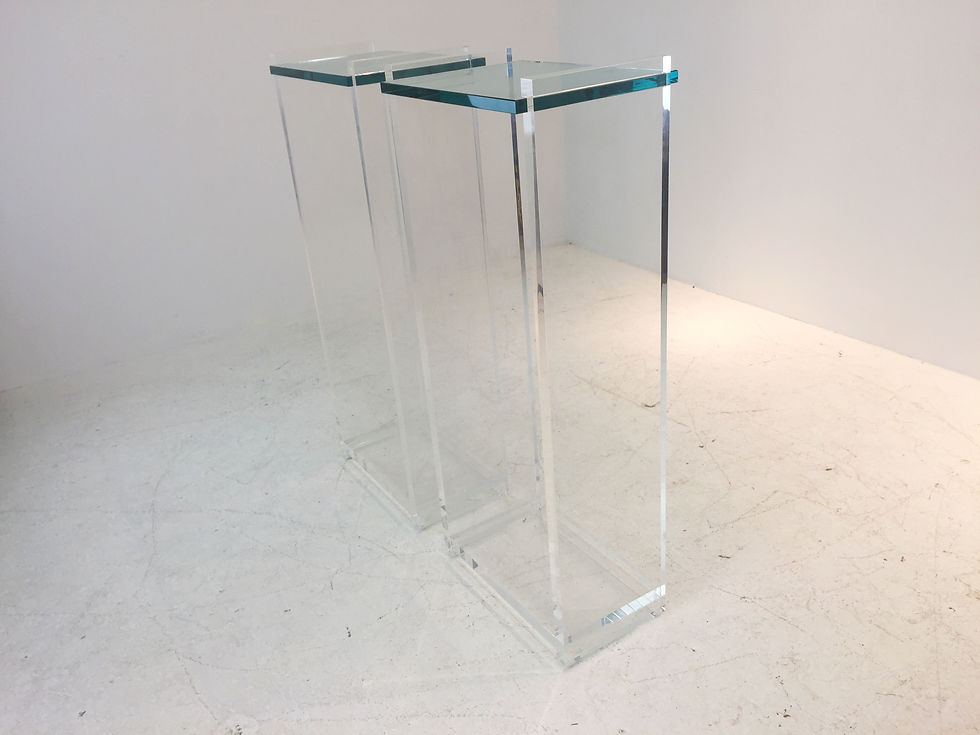 Thumbnail: #1941 Pair Lucite & Glass Pedestals