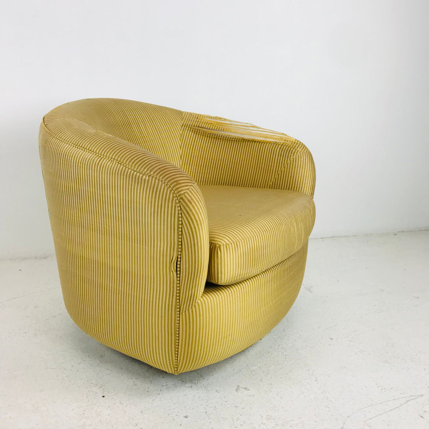 Thumbnail: #5789 Crescent Back Swivel Chair in the Style of Milo Baughman