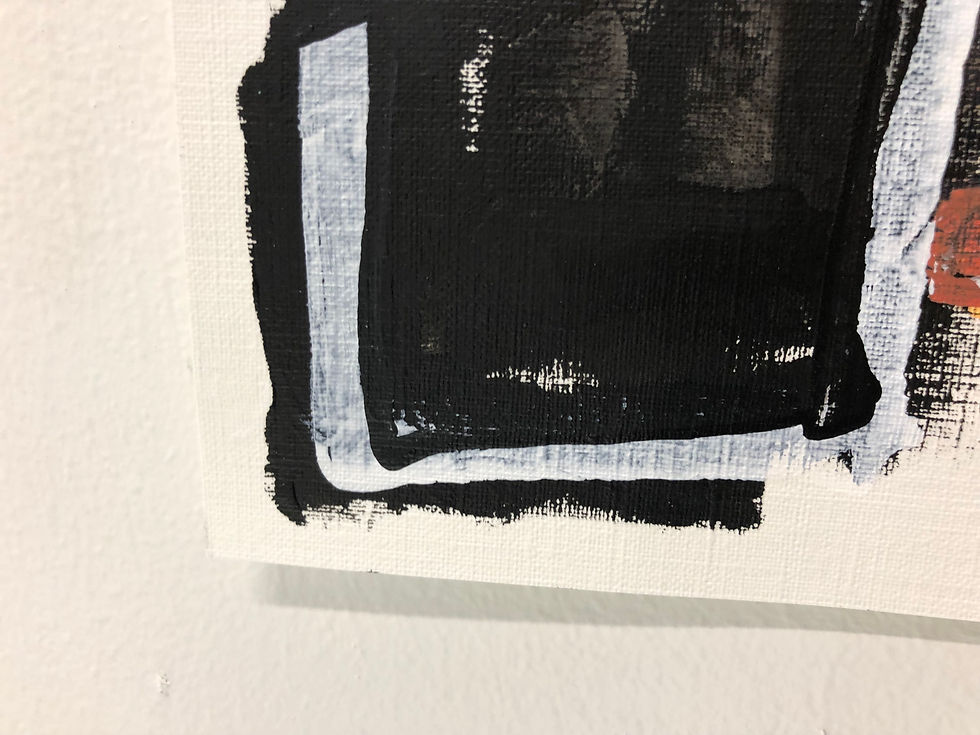 Thumbnail: #4038 Orange and Black Abstract on Paper (two different paintings available)