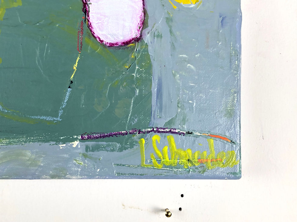 Thumbnail: #4037 Blue & Yellow Abstract Painting by Liz Schneider