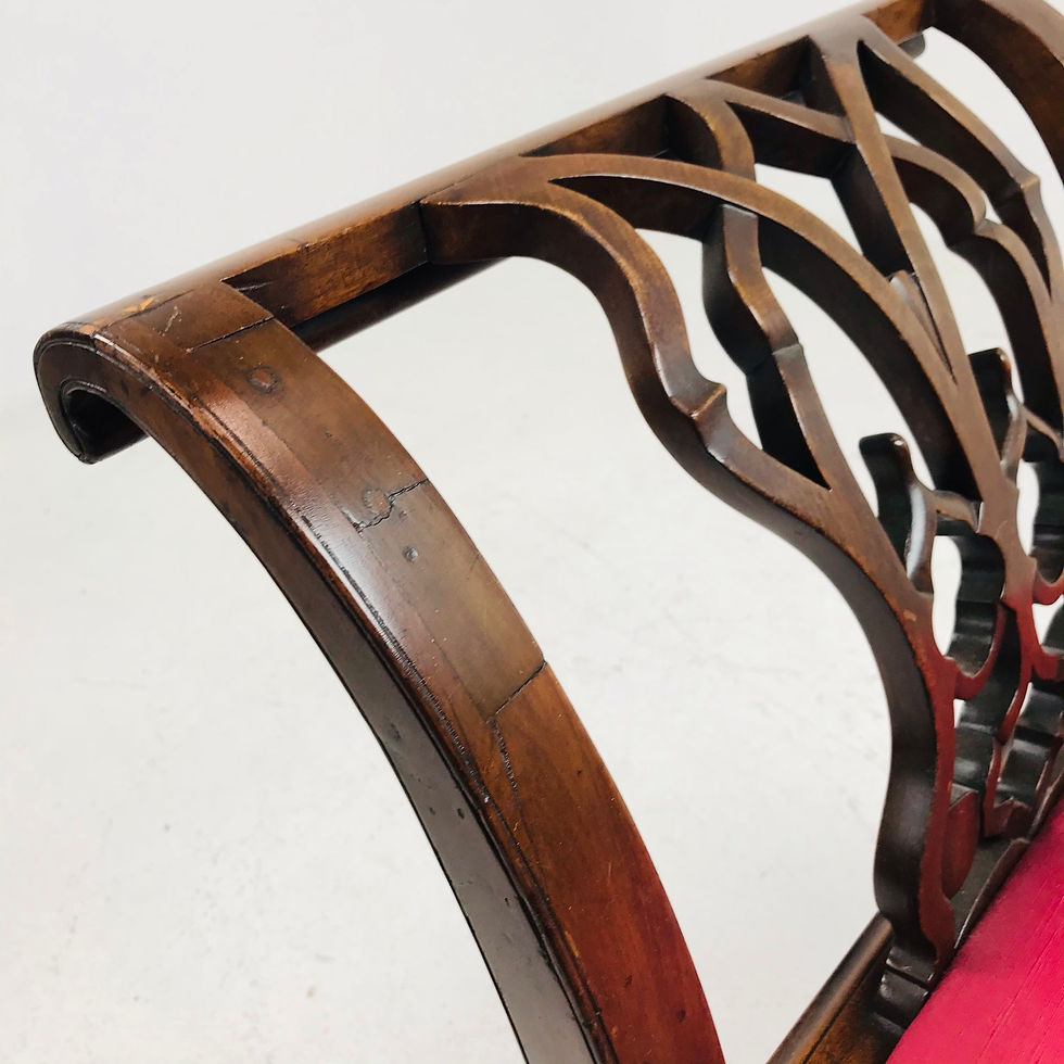 Thumbnail: #5699 Pair of 18th Century Carved Mahogany Chippendale Benches