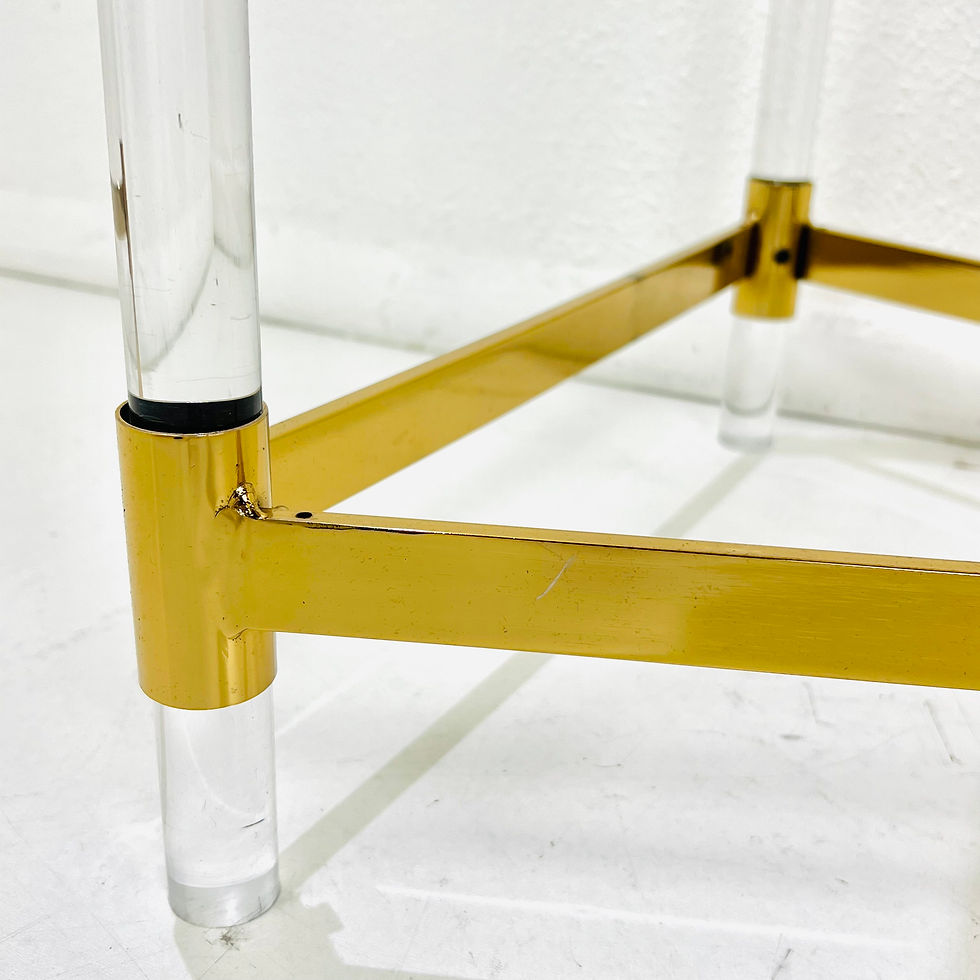 Thumbnail: #1781 Lucite and Brass Mirror Top Console