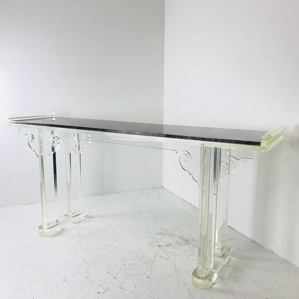 Thumbnail: #3621 Asian Style Lucite Console Table with Marble Top