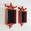 Thumbnail: #5494 Pair of Red Asian Wall Shelves/Sconces