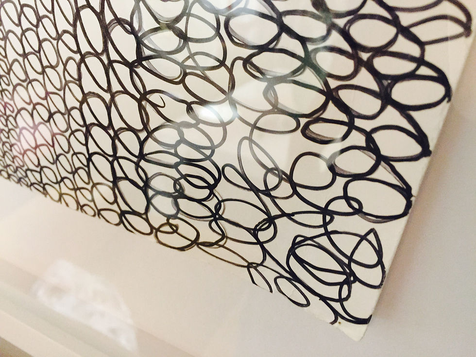 Thumbnail: #1919 Framed Black & White Loop Art