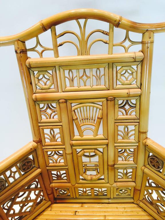 Thumbnail: #2123 Pair Bamboo Chinoiserie Armchairs (1 Available)