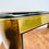 Thumbnail: #1264 Mastercraft Brass Inlay Console Table with Smoked Glass Top