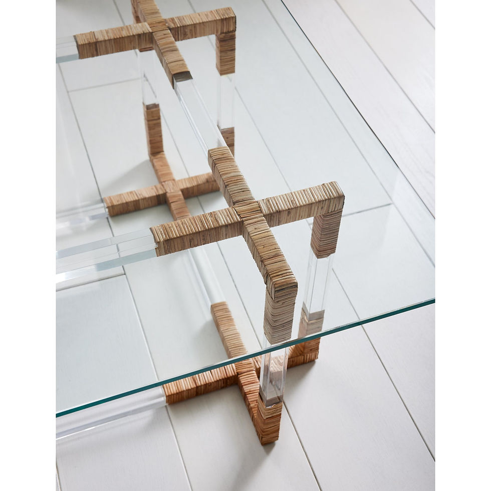 Thumbnail: #1619 Lucite & Rattan Cocktail Table by Celerie Kemble