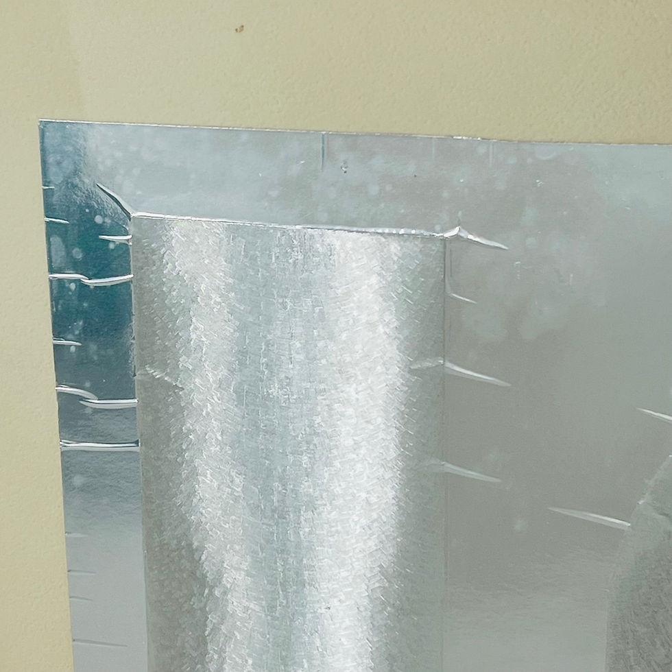 Thumbnail: #1449 Silver Foil Op Art Print in Frame