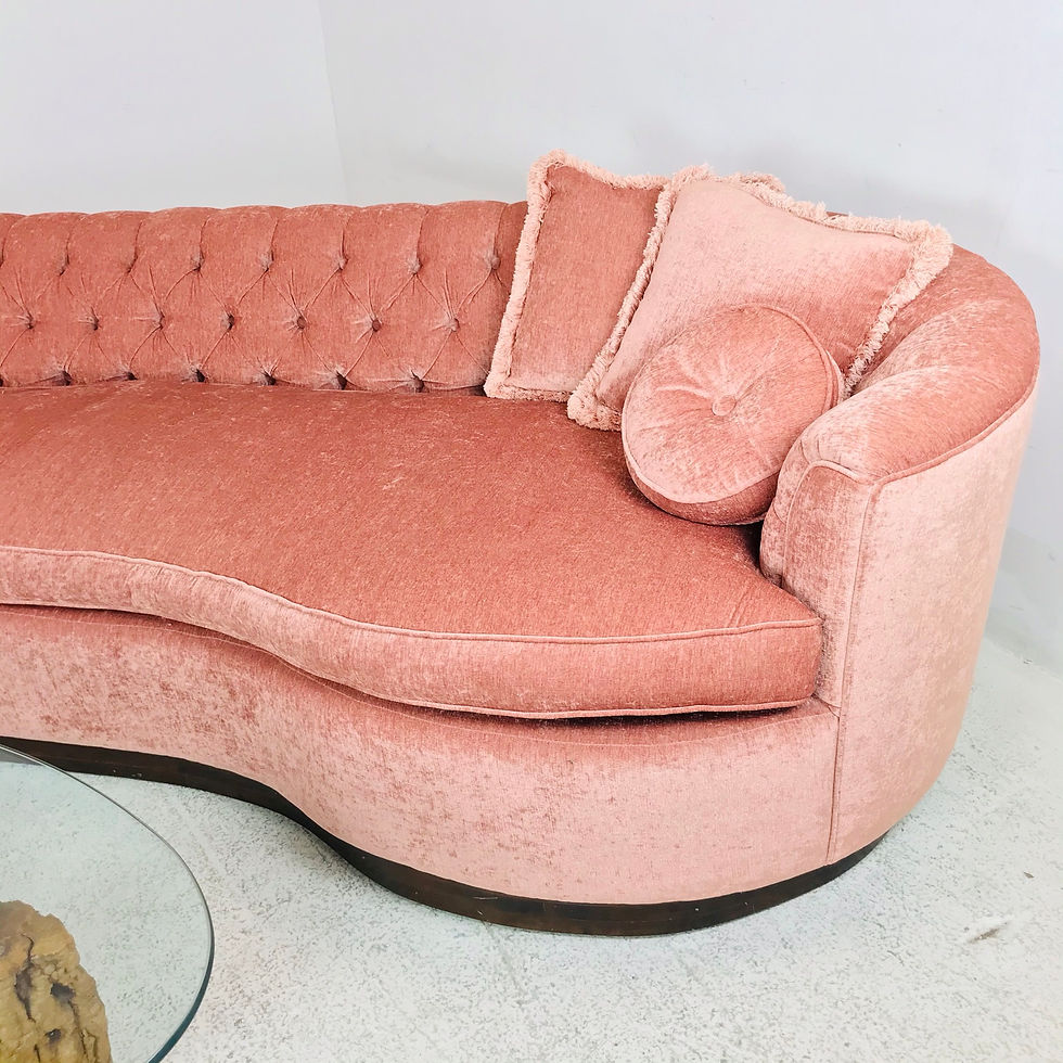 Thumbnail: #5410 Pink Curved Tufted Sofa