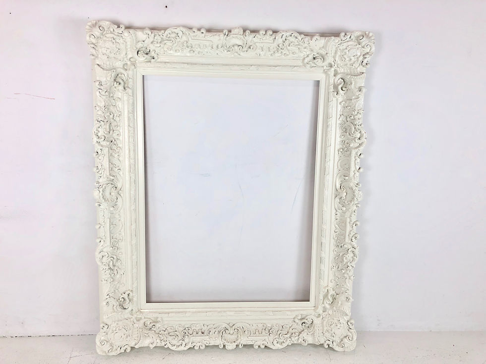 Thumbnail: #4031 Carved Ornate White Picture Frame