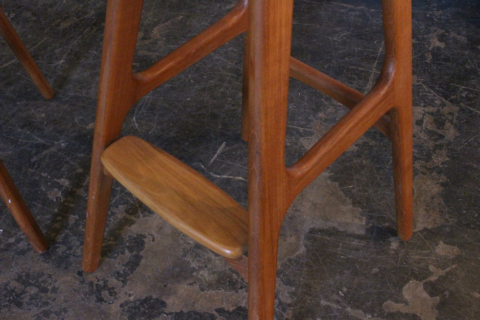 Thumbnail: #1327 Pr Danish Teak Bar Stool by Erik Buch