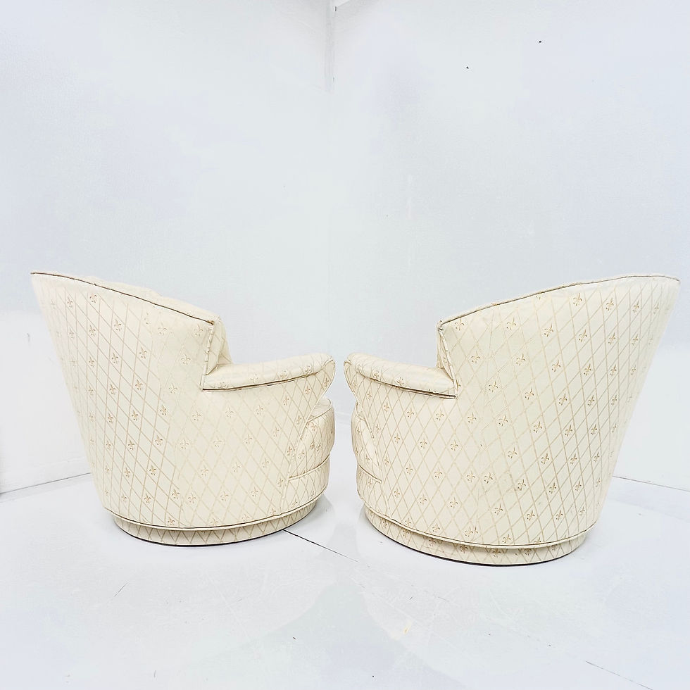 Thumbnail: #1335 Pair of Mid Century Swivel Club Chairs