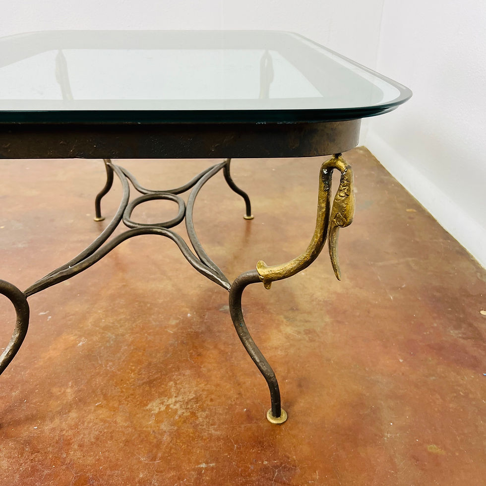 Thumbnail: #1151 Gilded Wrought Iron Empire Coffee Table