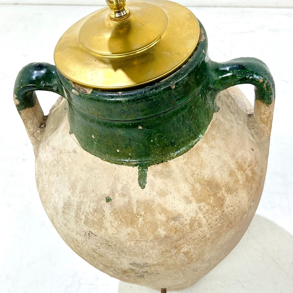 Thumbnail: #1863 Pair of Antique Terracotta Urn Table Lamps