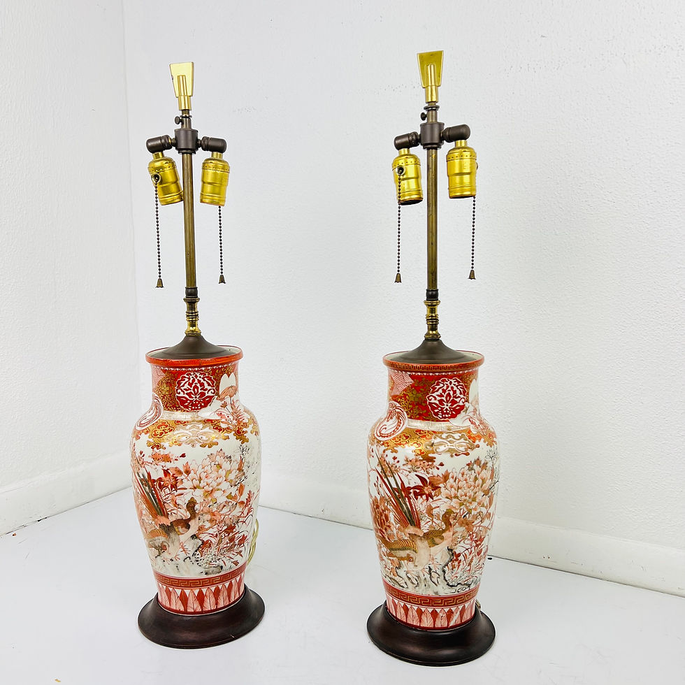 Thumbnail: #1146 Pair of Kutani Vase Lamps