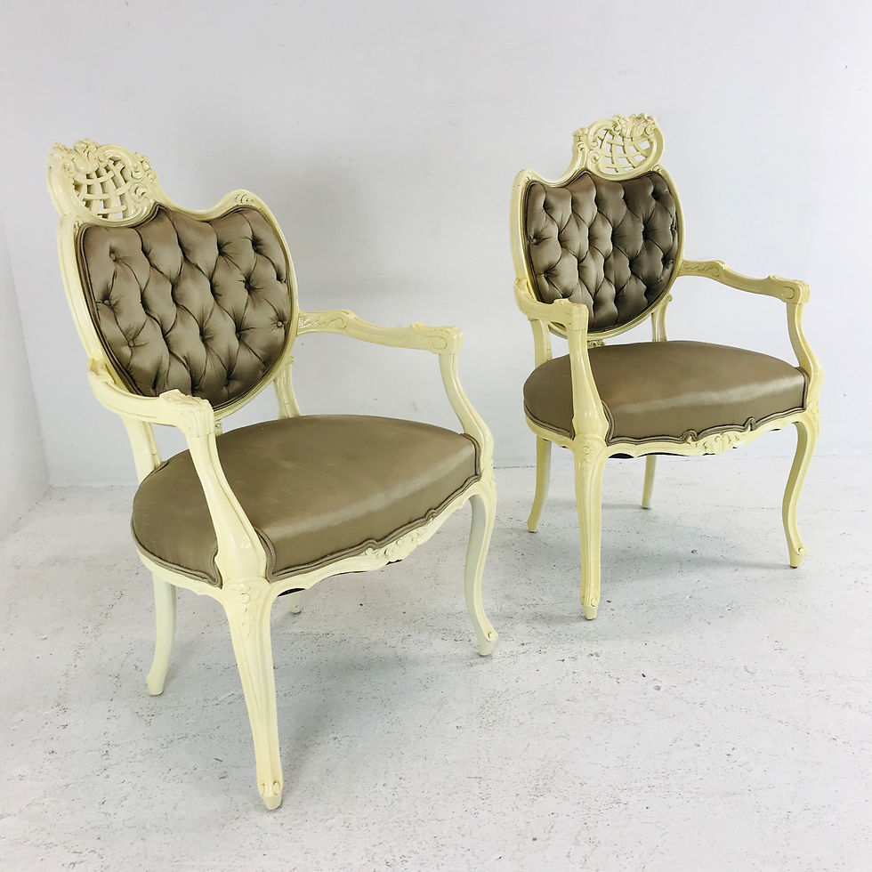 Thumbnail: #4910 Pair Opposing Lacquered Chairs