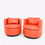 Thumbnail: #6052 Pair of Orange Leather Swivel Chairs