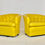 Thumbnail: #4045 Pair of Vintage Yellow Vinyl Swivel Chairs