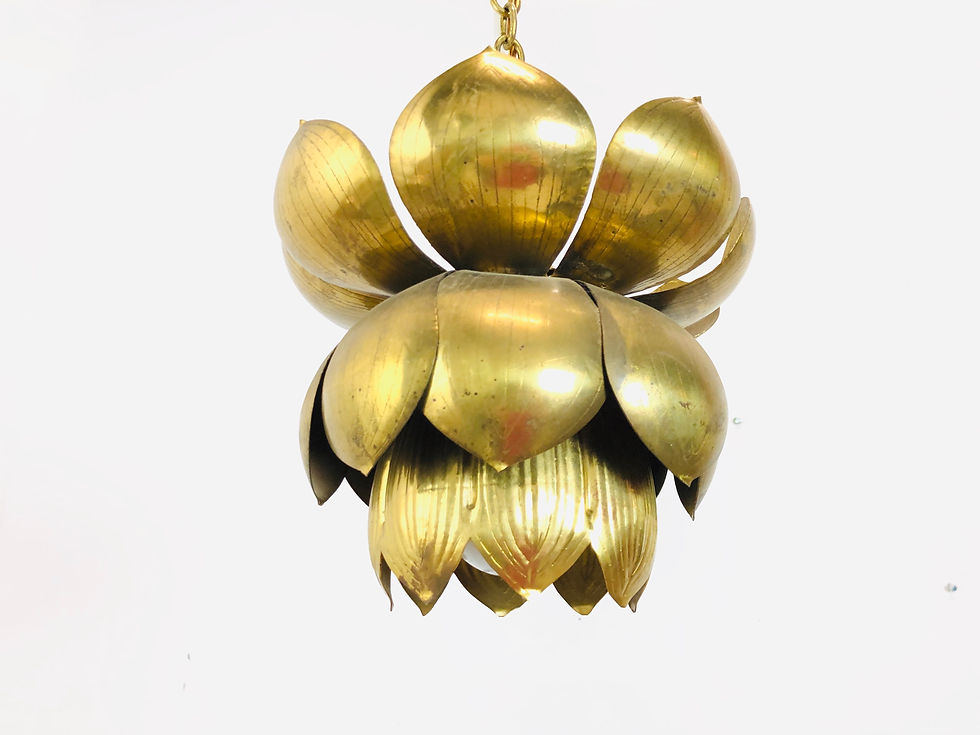 Thumbnail: #7306 Small Brass Lotus Pendant