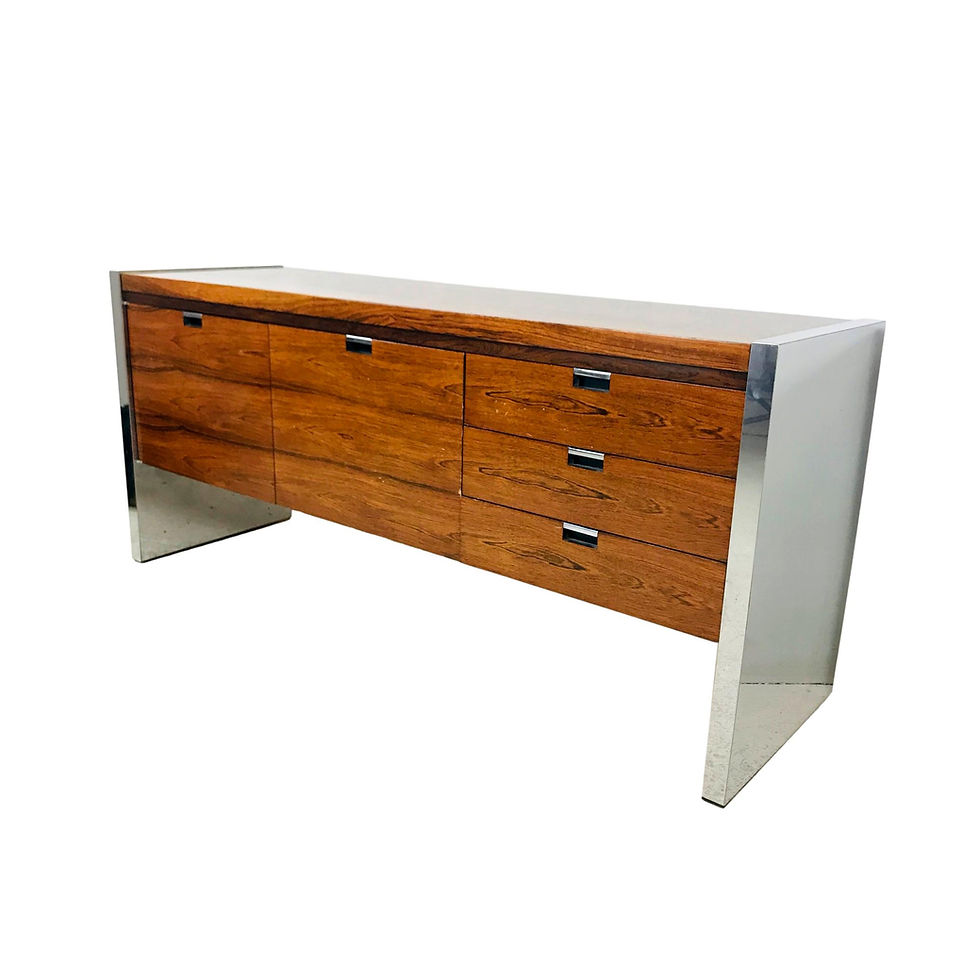 #5440 Dunbar Rosewood & Chrome Credenza